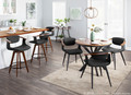 Oracle counter stool in Walnut Bamboo, Black Metal, Black PU
