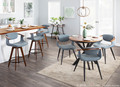 Oracle counter stool in Walnut Bamboo, Black Metal, Grey PU