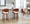 Pino counter stool in Walnut Wood, Cream PU, Black Metal, featuring swivel and wood frame
