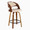 Pino counter stool in Walnut Wood, Cream PU, Black Metal, product view, featuring swivel and wood frame