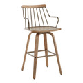 Preston Farmhouse Counter Stool in Whitewashed Wood and Antique Copper Metal — product view