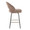 Renee counter stool in Black Metal, Brown Fabric, Gold Metal, side view, featuring metal footrest