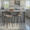 Renee counter stool in Black Metal, Grey Fabric, Gold Metal, featuring metal footrest
