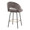 Renee counter stool in Black Metal, Grey Fabric, Gold Metal, back and side view, featuring metal footrest
