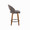 Renee Upholstered 26" Contemporary Fixed-Height Counter Stool in Walnut Wood and Dark Grey Fabric with Round Black Metal Footrest- Set of 2 — side view