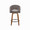 Renee Upholstered 26" Contemporary Fixed-Height Counter Stool in Walnut Wood and Dark Grey Fabric with Round Black Metal Footrest- Set of 2 — back view