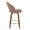Renee counter stool in Walnut Wood, Brown Fabric, Chrome Metal, side view, featuring swivel and wood frame