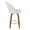 Renee counter stool in Walnut Wood, Cream Fabric, Chrome Metal, side view, featuring swivel and wood frame