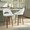 Renee counter stool in Walnut Wood, Cream Fabric, Chrome Metal, featuring swivel and wood frame