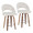 Renee counter stool in Walnut Wood, Cream Fabric, Chrome Metal, coordinated set view, featuring swivel and wood frame