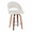 Renee counter stool in Walnut Wood, Cream Fabric, Chrome Metal, product view, featuring swivel and wood frame