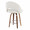 Renee counter stool in Walnut Wood, Cream Fabric, Chrome Metal, back and side view, featuring swivel and wood frame