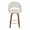 Renee counter stool in Walnut Wood, Cream Fabric, Chrome Metal, front view, featuring swivel and wood frame
