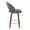 Renee counter stool in Walnut Wood, Dark Grey Fabric, Chrome Metal, side view, featuring swivel and wood frame