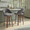 Renee counter stool in Walnut Wood, Dark Grey Fabric, Chrome Metal, featuring swivel and wood frame