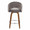 Renee counter stool in Walnut Wood, Dark Grey Fabric, Chrome Metal, back view, featuring swivel and wood frame