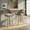 Renee Upholstered 26" Contemporary Fixed-Height Counter Stool with Swivel in Whitewashed Wood and Brown Fabric with Round Chrome Metal Footrest- Set of 2 — lifestyle photo 1