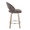 Renee Upholstered 26" Contemporary Fixed-Height Counter Stool with Swivel in Whitewashed Wood and Dark Grey Fabric with Round Chrome Metal Footrest- Set of 2 — side view