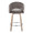 Renee Upholstered 26" Contemporary Fixed-Height Counter Stool with Swivel in Whitewashed Wood and Dark Grey Fabric with Round Chrome Metal Footrest- Set of 2 — back view