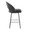 Renee Upholstered 26" Contemporary Fixed-Height Counter Stool with Swivel in Black Metal and Black Faux Leather with Suqare Gold Metal Footrest- Set of 2 — side view