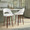Renee counter stool in Walnut Wood, White PU, Chrome Metal, featuring swivel and wood frame