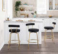 Rhonda counter stool in Gold Metal, Black Velvet