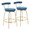 Rhonda counter stool in Gold Metal, Blue Velvet, coordinated set view
