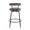 Rhonda counter stool in Black Steel, Charcoal Fabric, back view, featuring swivel