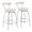 Rhonda counter stool in Chrome, Cream Fabric, coordinated set view, featuring swivel
