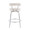 Rhonda counter stool in Chrome, Cream Fabric, back view, featuring swivel