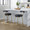 Rhonda counter stool in Gold Metal, Black PU, featuring swivel