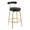 Rhonda counter stool in Gold Metal, Black PU, product view, featuring swivel