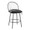 Riley counter stool in Black Metal, Black Wood, Black PU, product view, featuring swivel and upholstered seat
