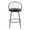 Riley counter stool in Black Metal, Black Wood, Black PU, back view, featuring swivel and upholstered seat