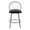 Riley counter stool in Black Metal, Black Wood, Black PU, front view, featuring swivel and upholstered seat