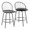 Riley counter stool in Black Metal, Black Wood, Black PU, featuring swivel and upholstered seat