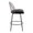 Riley counter stool in Black Metal, Bronze Metal, Walnut Wood, Brown PU, side view, featuring swivel and upholstered seat