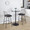 Riley counter stool in Black Metal, Bronze Metal, Walnut Wood, Brown PU, featuring swivel and upholstered seat