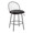 Riley counter stool in Black Metal, Bronze Metal, Walnut Wood, Brown PU, product view, featuring swivel and upholstered seat