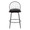 Riley counter stool in Black Metal, Bronze Metal, Walnut Wood, Brown PU, front view, featuring swivel and upholstered seat
