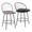 Riley counter stool in Black Metal, Bronze Metal, Walnut Wood, Brown PU, featuring swivel and upholstered seat