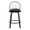 Riley counter stool in Walnut Glazed Wood, Bronze Metal, Dark Walnut Wood, Brown PU, Black Metal, front view, featuring wood frame