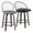 Riley counter stool in Walnut Glazed Wood, Bronze Metal, Dark Walnut Wood, Brown PU, Black Metal, featuring wood frame