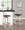 Riley 26" Farmhouse Fixed-Height Counter Stool with Swivel in Whitewashed Wood, Antique Copper Metal with Removable Brown Faux Leather Cushion and Round Black Metal Footrest- Set of 2 — lifestyle photo 2