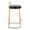 Fuji counter stool in Gold Metal, Black PU, side view, featuring upholstered seat