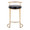 Fuji counter stool in Gold Metal, Black PU, front view, featuring upholstered seat