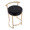 Fuji counter stool in Gold Metal, Black PU, top view, featuring upholstered seat