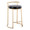 Round Fuji 26" Contemporary Fixed-Height Counter Stool in Gold Metal and Black Faux Leather- Set of 2 — product view