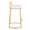 Fuji counter stool in Gold Metal, White PU, side view, featuring upholstered seat