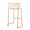 Fuji counter stool in Gold Metal, White PU, back and side view, featuring upholstered seat